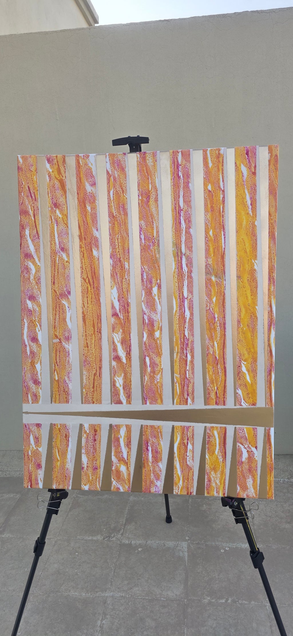 Urban Rhythm – Stripe Abstract Acrylic Painting (60*80 cm/24*31 in)