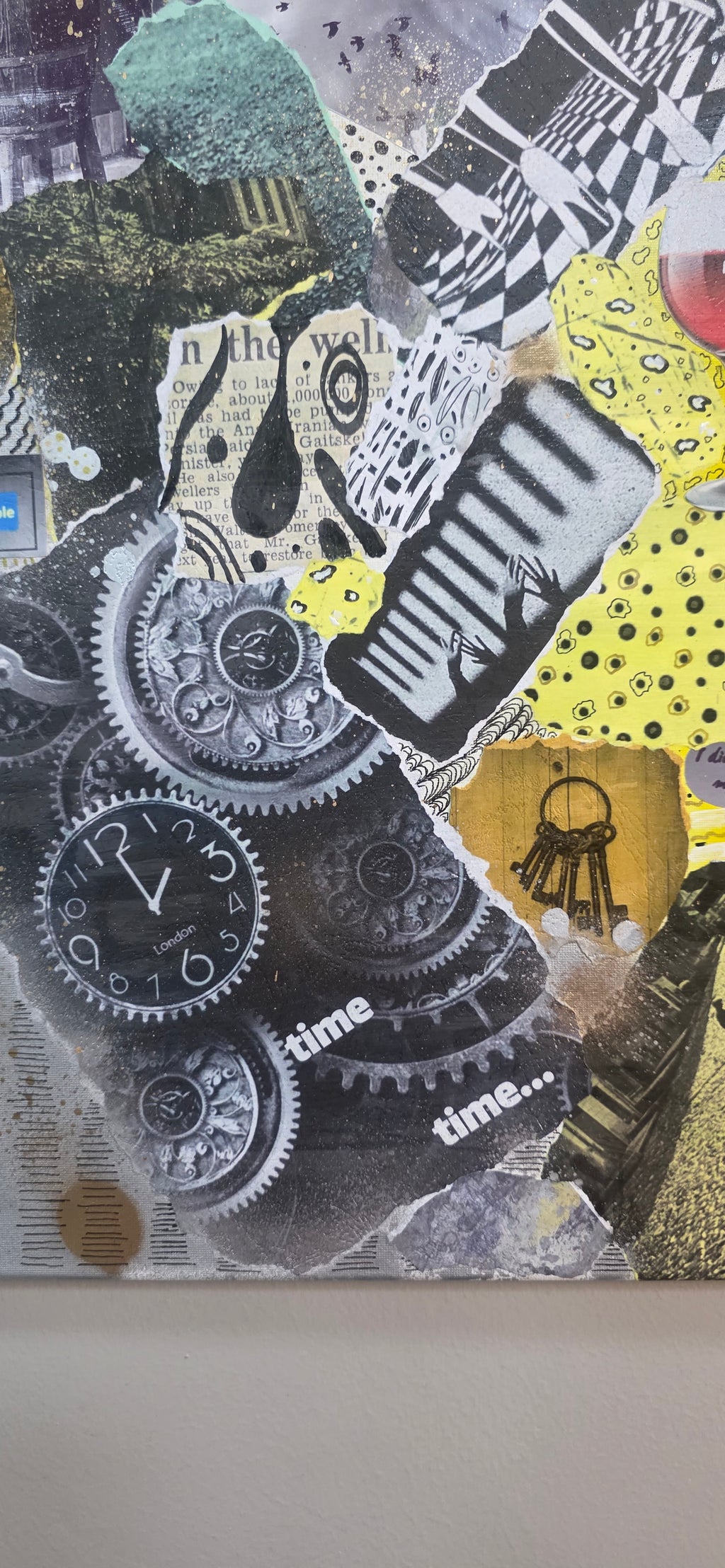 Her Time, Her Story - mixed-media of modern life and private world (60*90 cm/24*35 in)