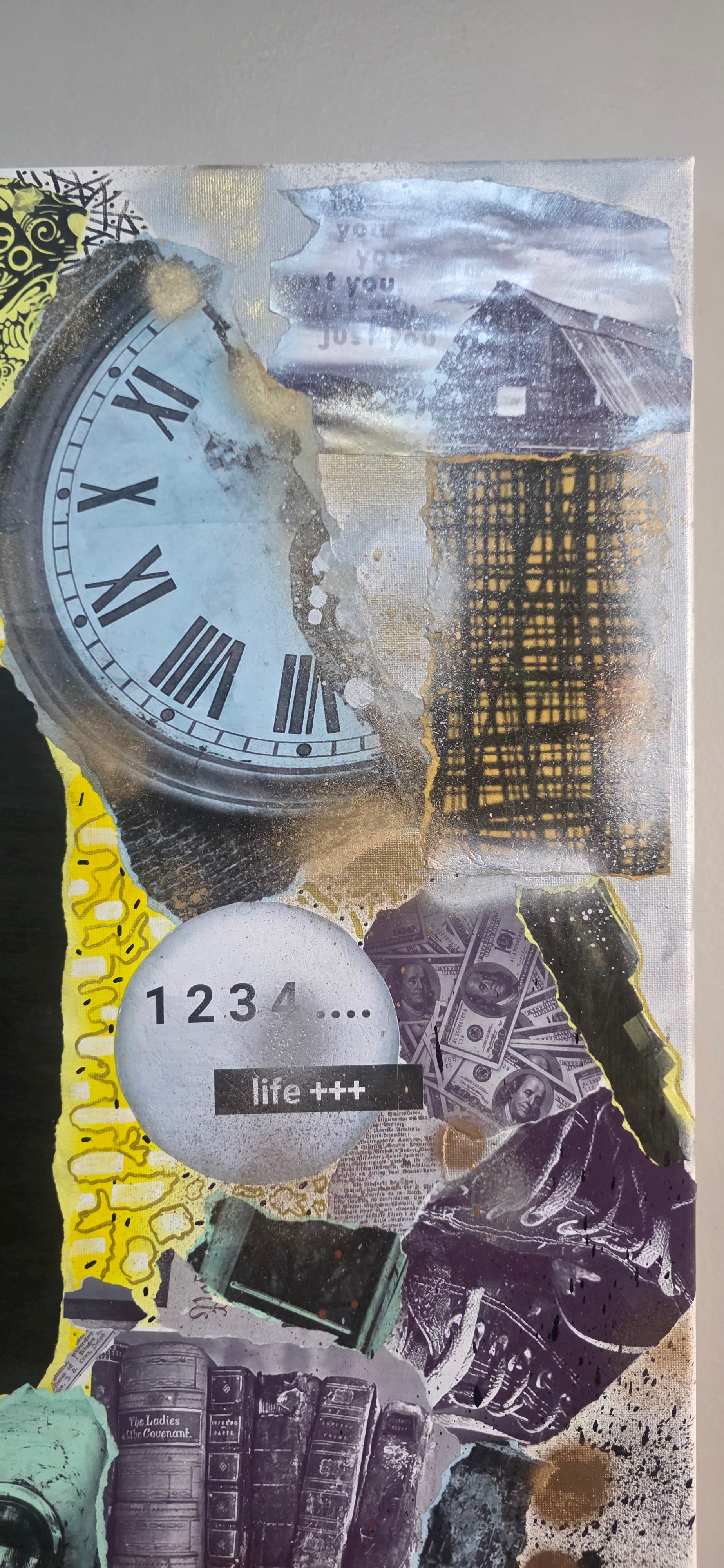 Her Time, Her Story - mixed-media of modern life and private world (60*90 cm/24*35 in)
