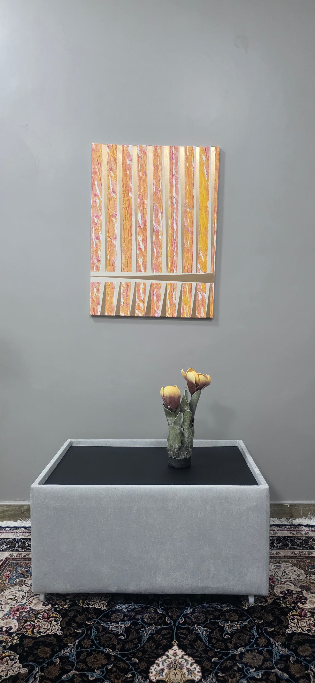 Urban Rhythm – Stripe Abstract Acrylic Painting (60*80 cm/24*31 in)