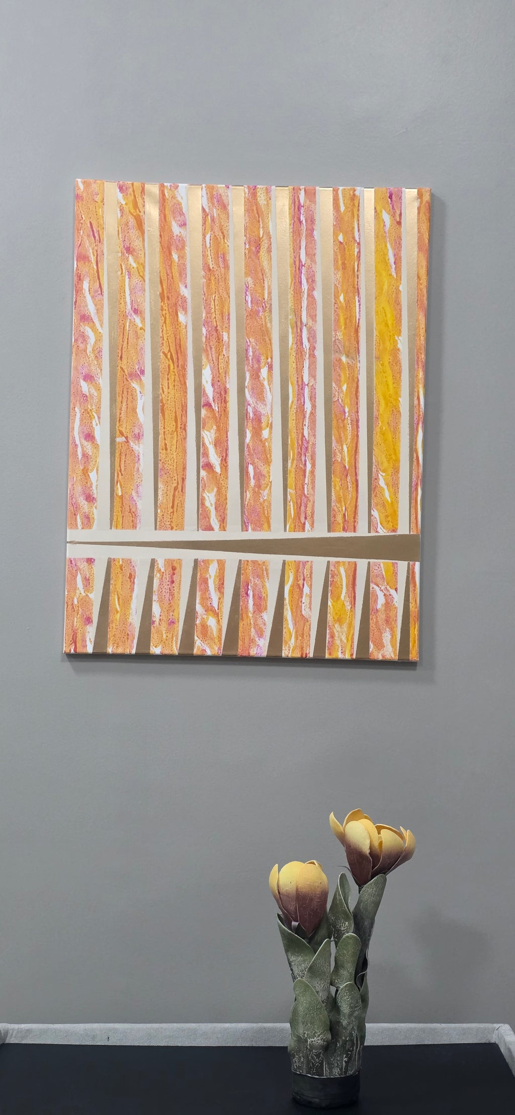 Urban Rhythm – Stripe Abstract Acrylic Painting (60*80 cm/24*31 in)