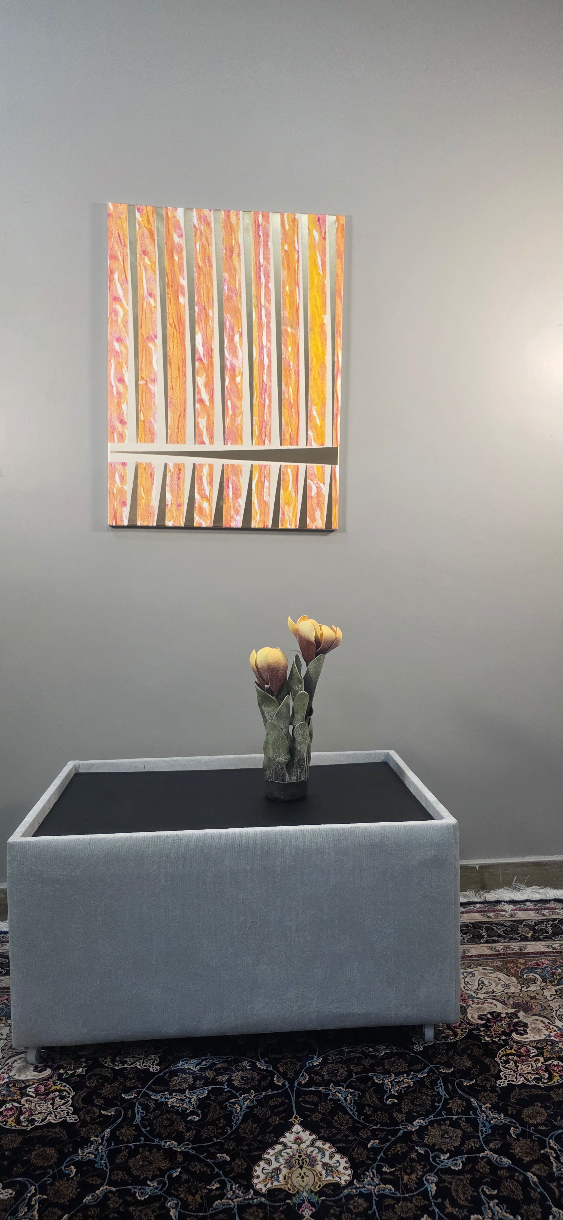 Urban Rhythm – Stripe Abstract Acrylic Painting (60*80 cm/24*31 in)