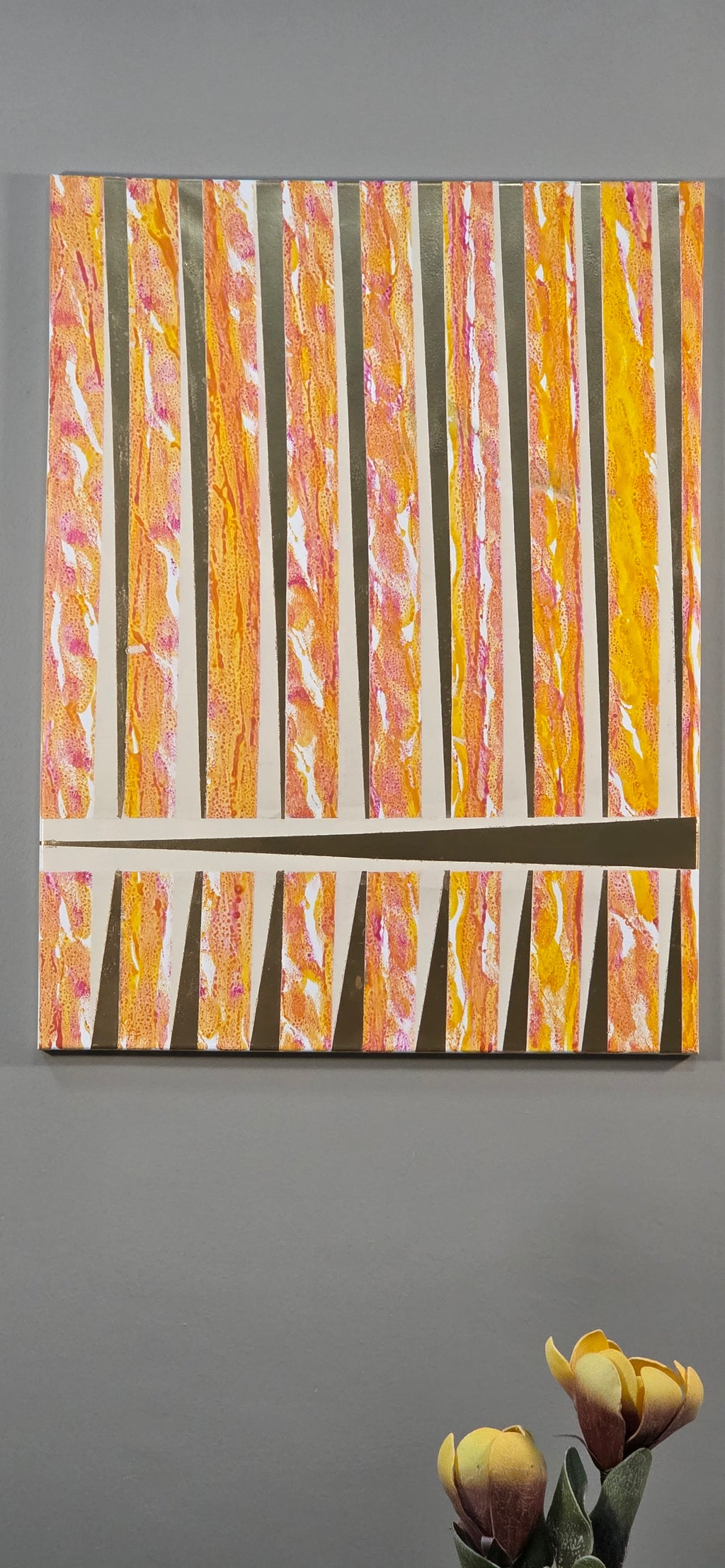 Urban Rhythm – Stripe Abstract Acrylic Painting (60*80 cm/24*31 in)