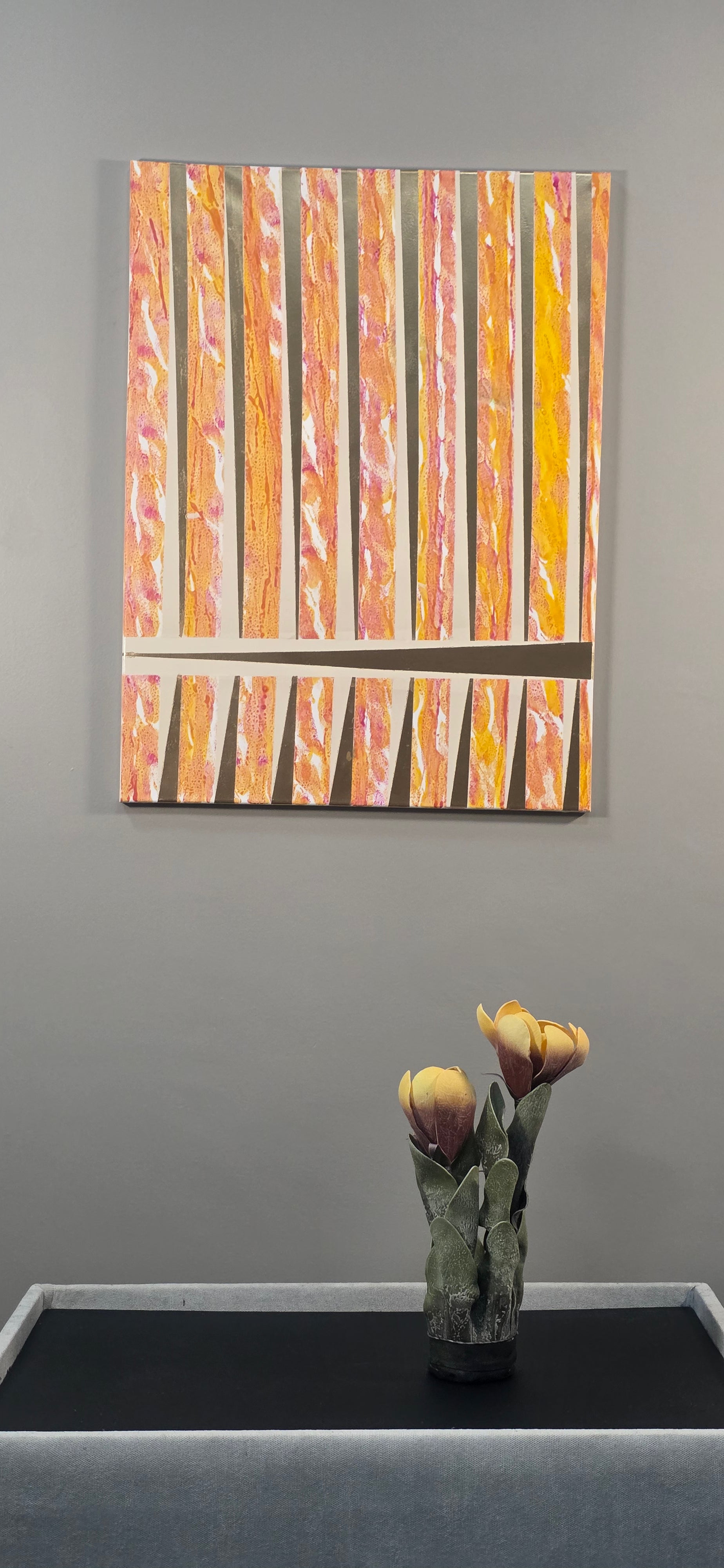 Urban Rhythm – Stripe Abstract Acrylic Painting (60*80 cm/24*31 in)