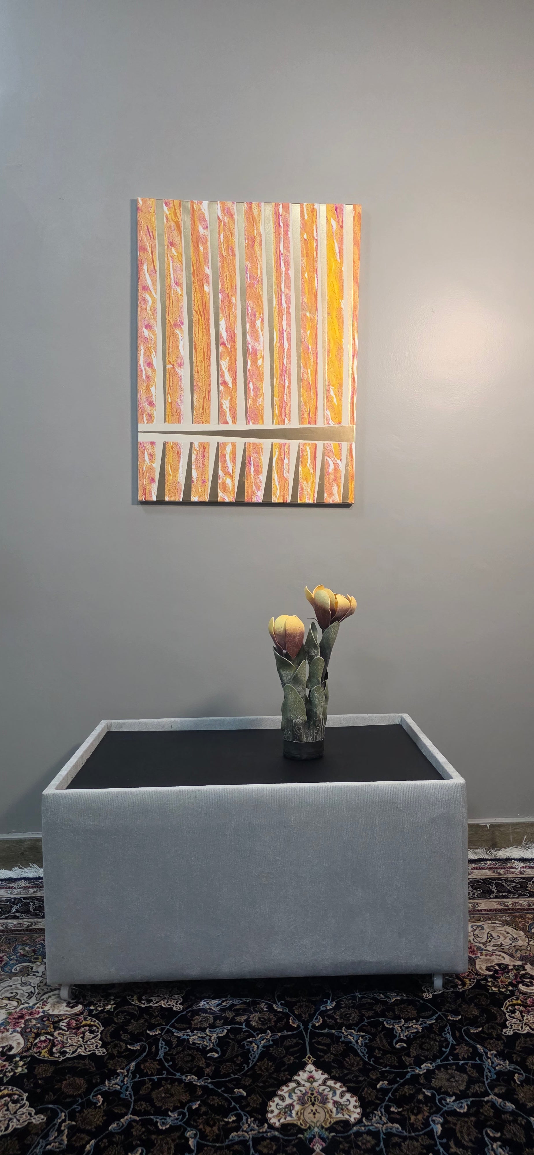 Urban Rhythm – Stripe Abstract Acrylic Painting (60*80 cm/24*31 in)