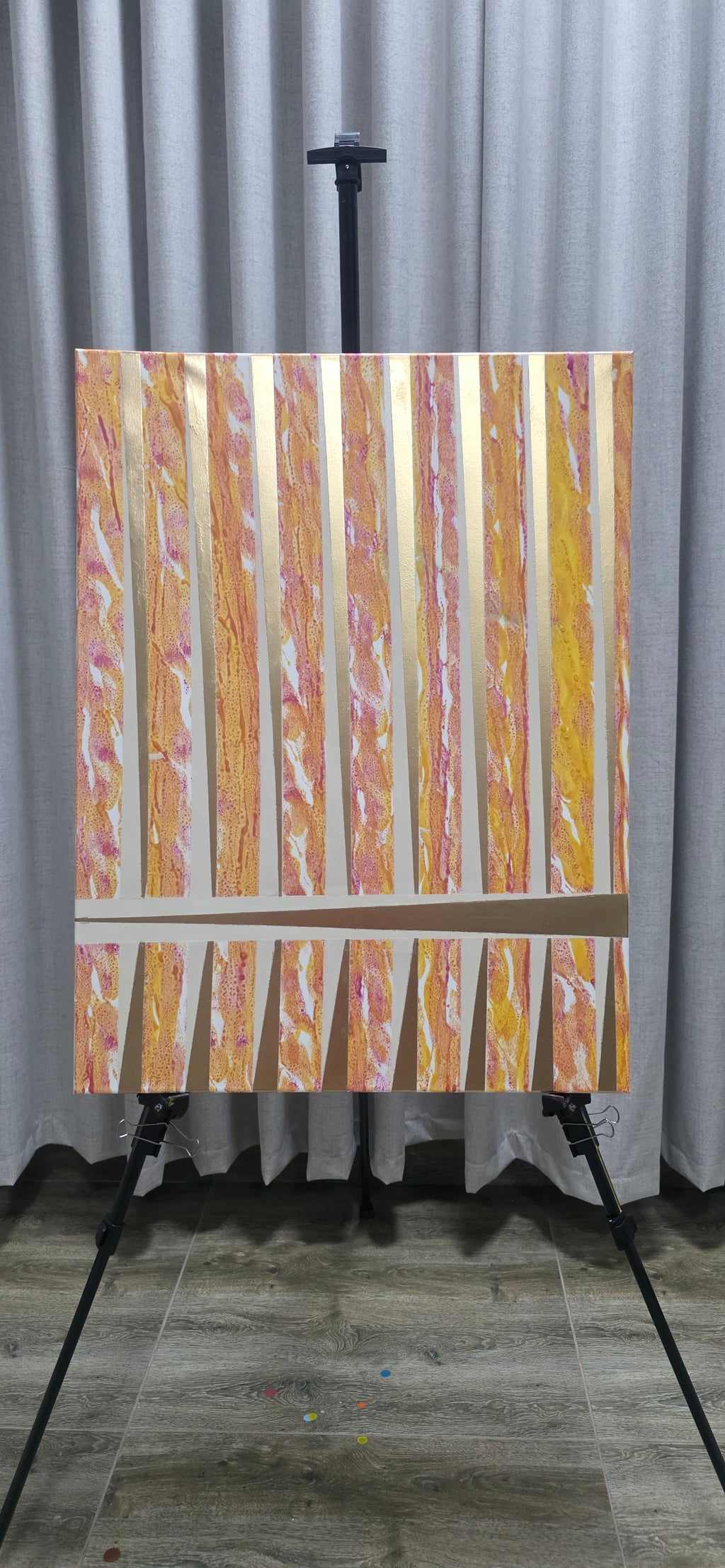 Urban Rhythm – Stripe Abstract Acrylic Painting (60*80 cm/24*31 in)