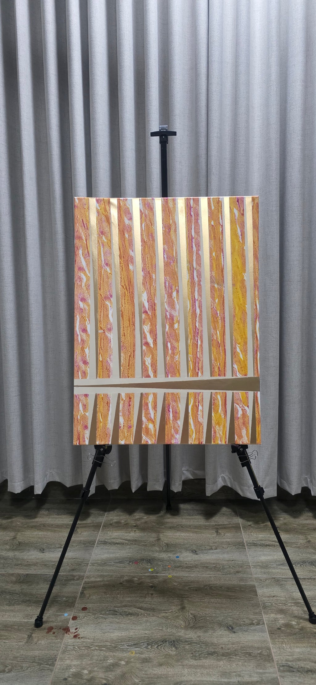 Urban Rhythm – Stripe Abstract Acrylic Painting (60*80 cm/24*31 in)