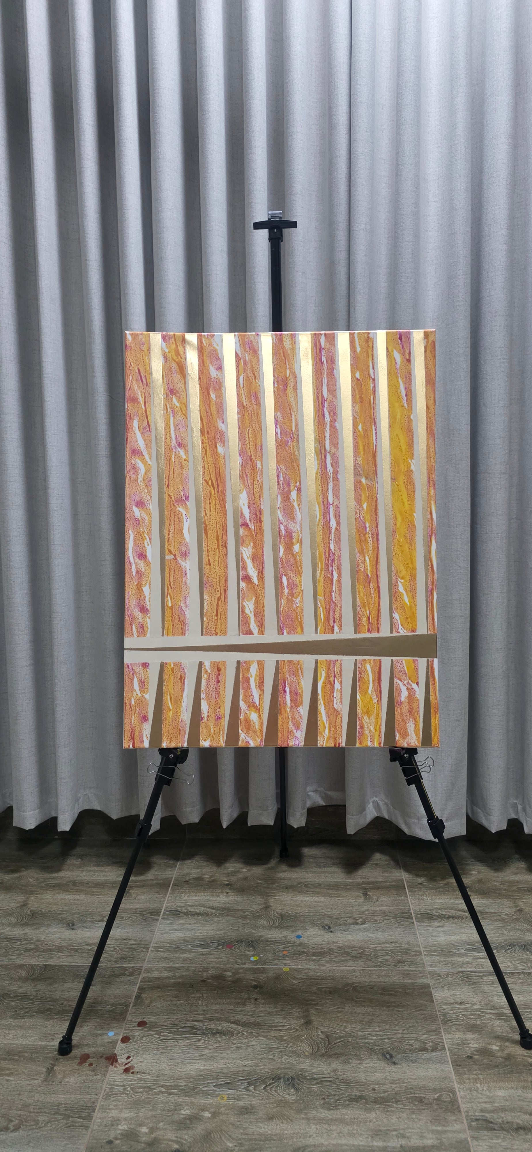 Urban Rhythm – Stripe Abstract Acrylic Painting (60*80 cm/24*31 in)