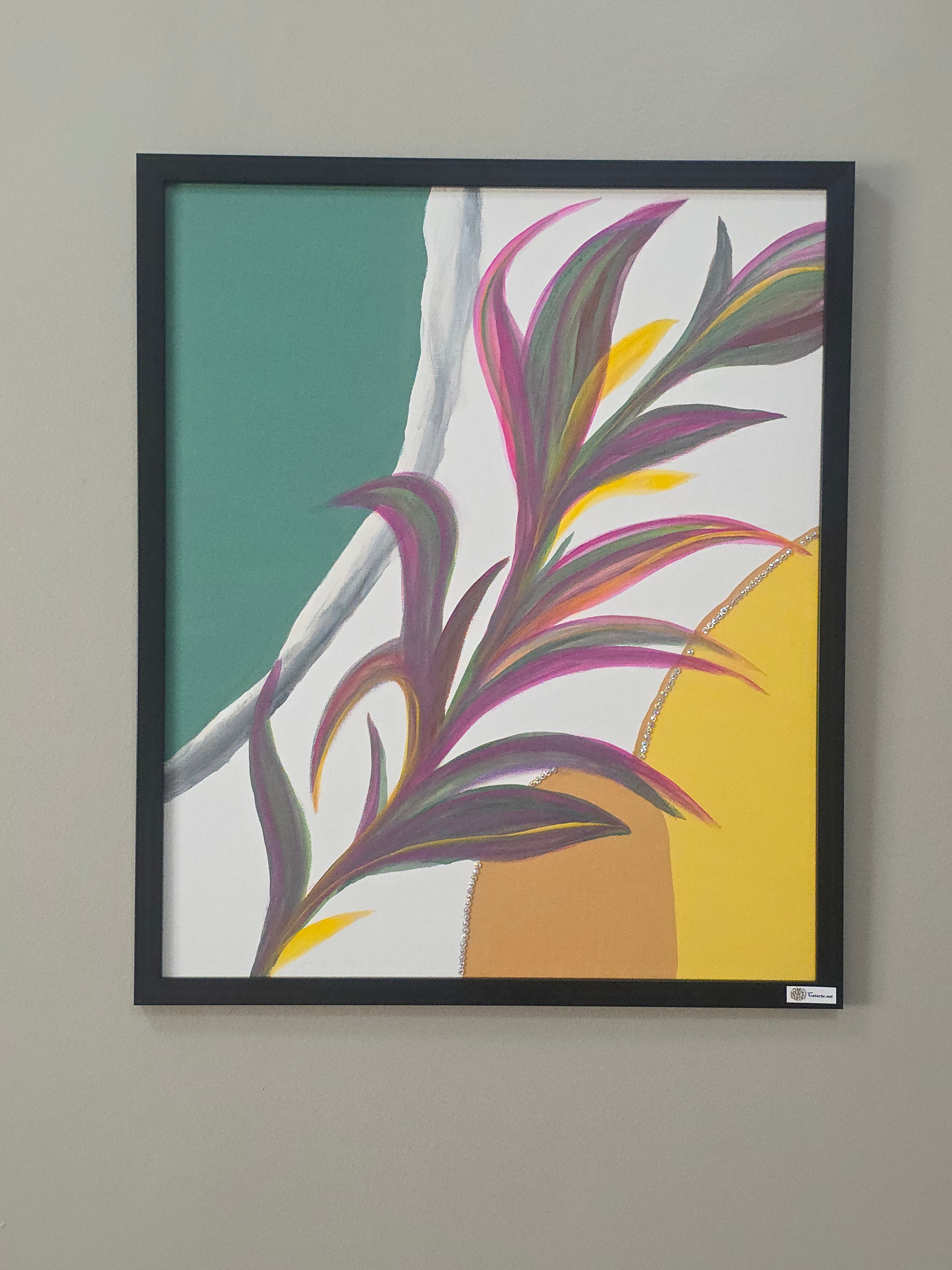 Ripples and Reeds - Acrylic Botanical/Abstract Painting, CatArts,  luxury wall art studio, Painting Boards