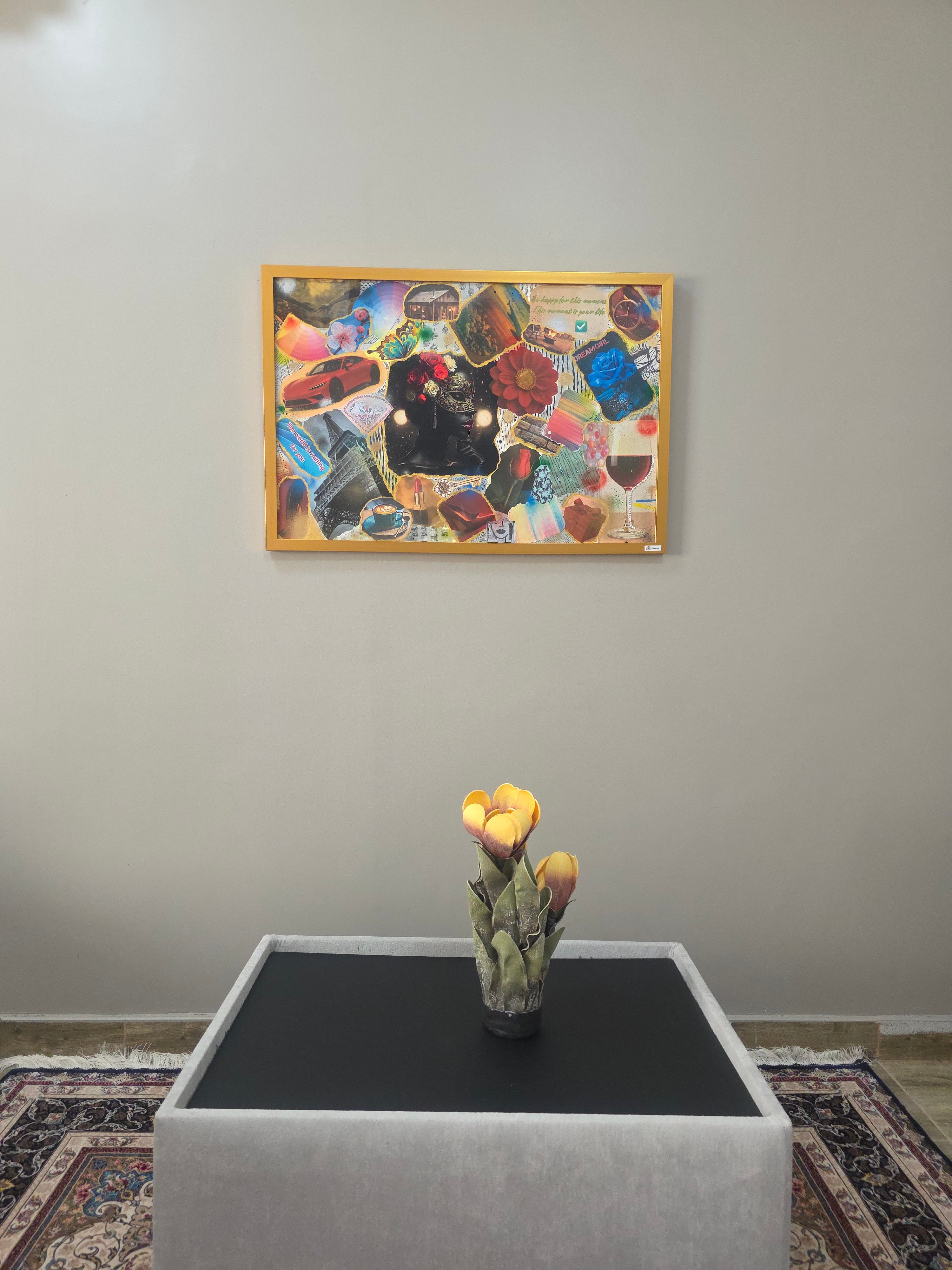 Dream girl Vision Board – Mixed-Media Collage, CatArts,  luxury wall art studio, Painting Boards