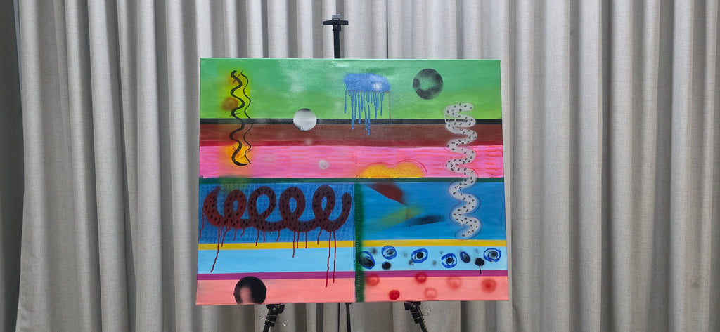 Rhythms of Colors - Musical abstract painting, (80*100 cm/31*39 in)