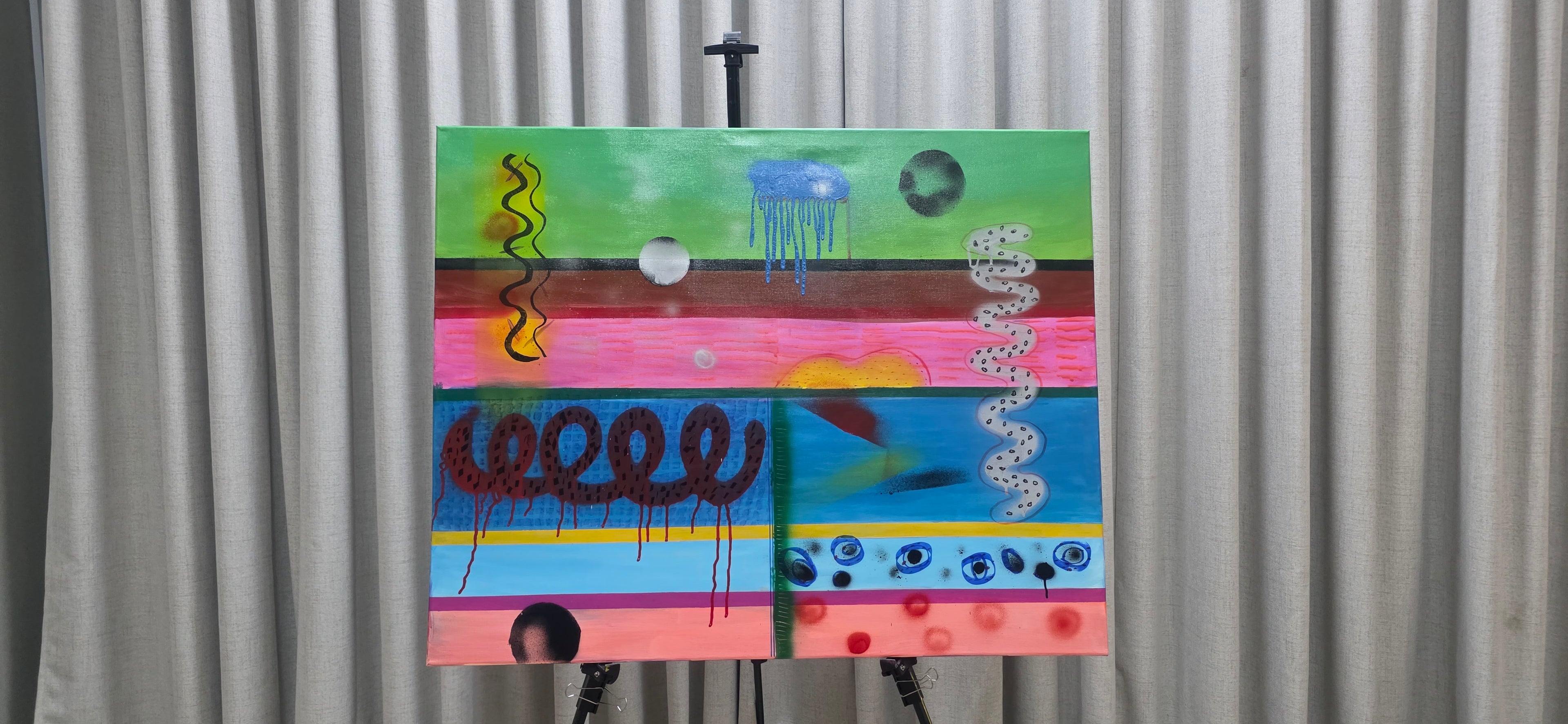 Rhythms of Colors - Musical abstract painting, (80*100 cm/31*39 in)