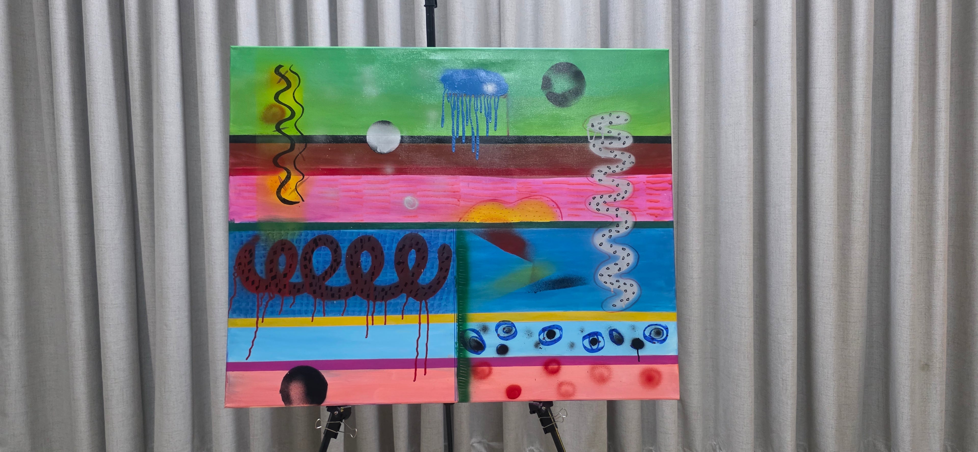 Rhythms of Colors - Musical abstract painting, (80*100 cm/31*39 in)