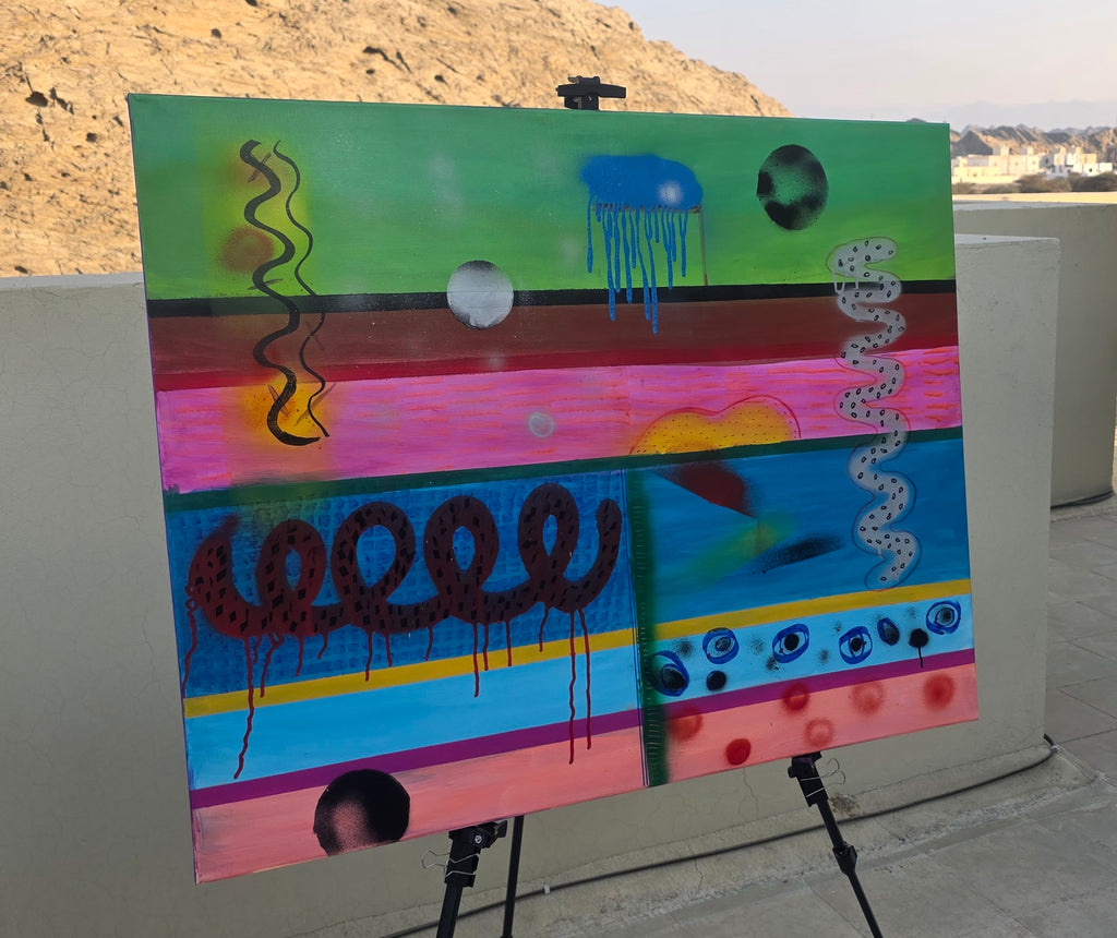 Rhythms of Colors - Musical abstract painting, (80*100 cm/31*39 in)