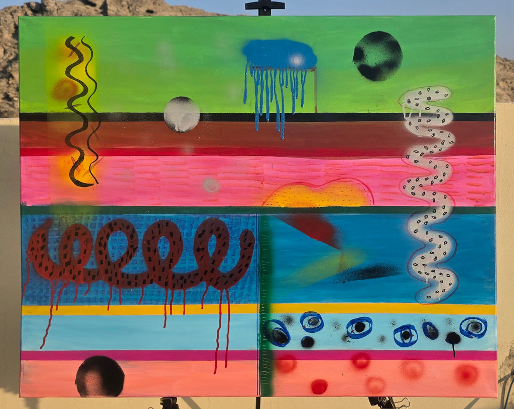 Rhythms of Colors - Musical abstract painting, (80*100 cm/31*39 in)