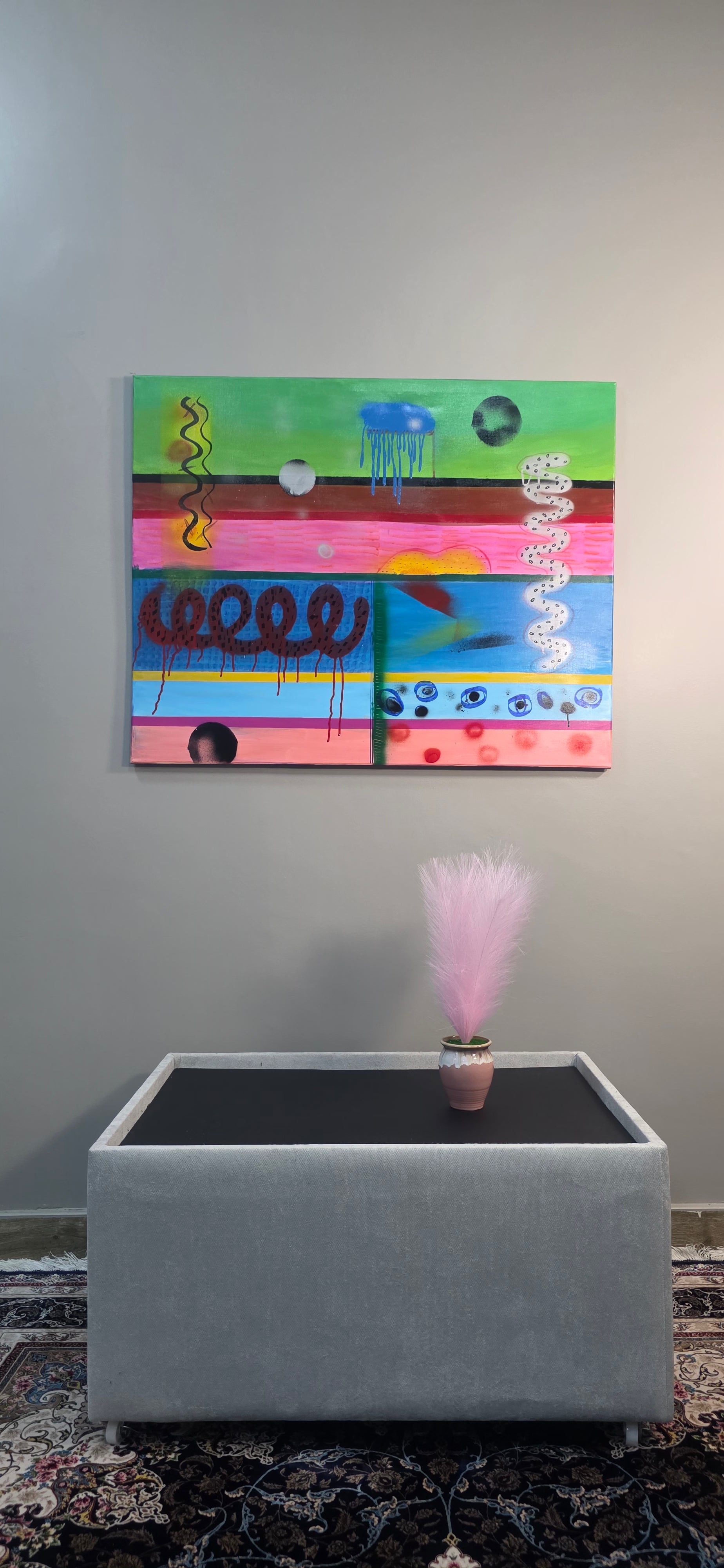 Rhythms of Colors - Musical abstract painting, (80*100 cm/31*39 in)