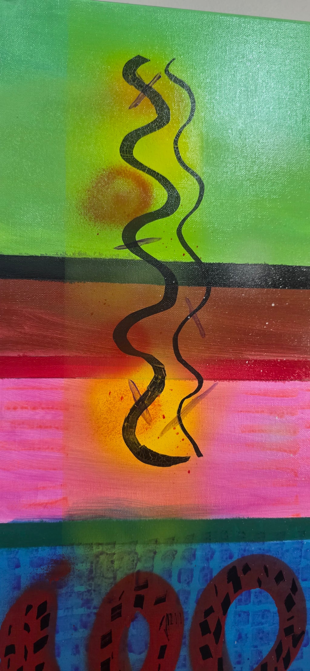 CatArts Rhythms of Colors - Musical abstract painting, (80*100 cm/31*39 in)