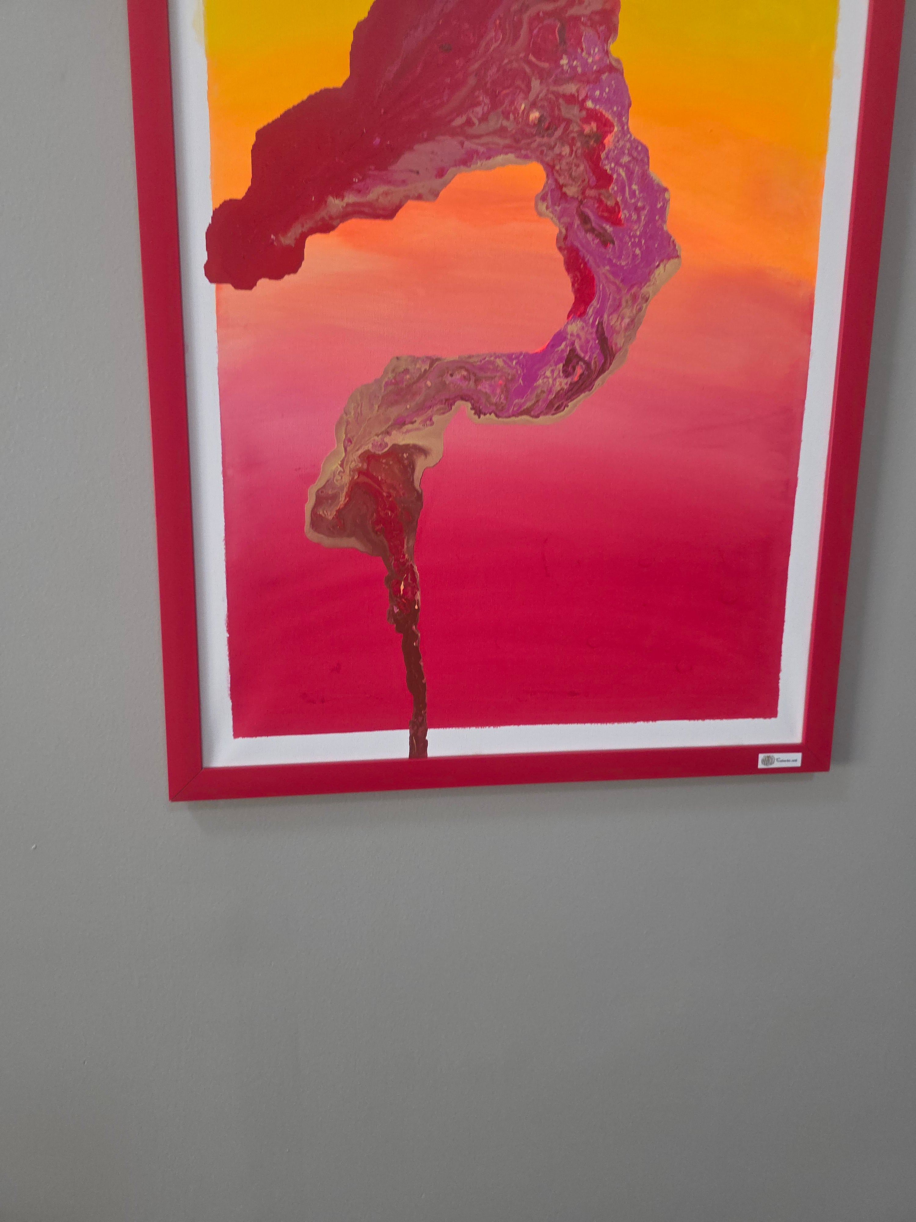 CatArts Sunset Flame - Original abstract painting, (54*74 cm/21*29 in)