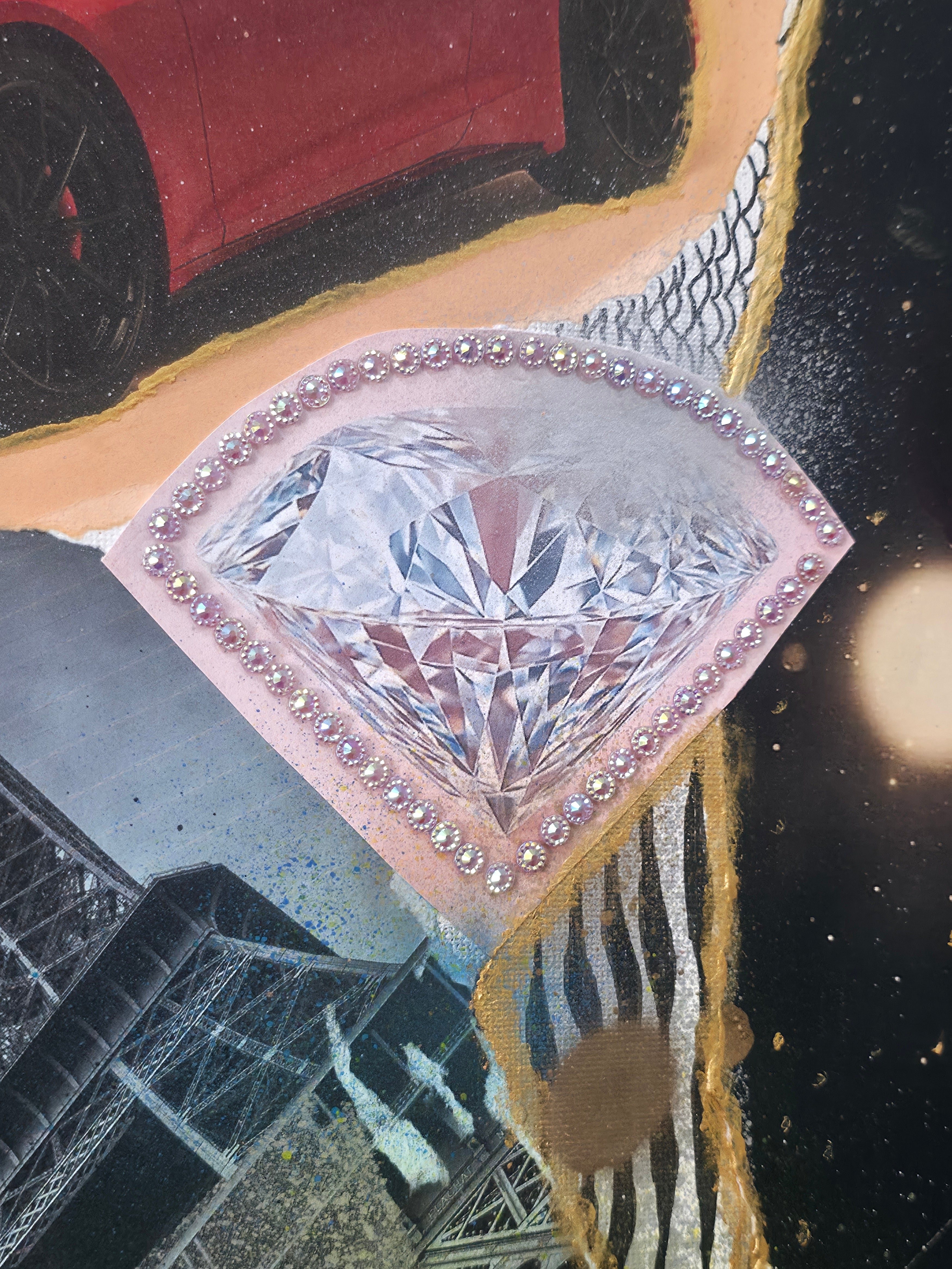 Dream girl Vision Board – Mixed-Media Collage, CatArts,  luxury wall art studio, Painting Boards