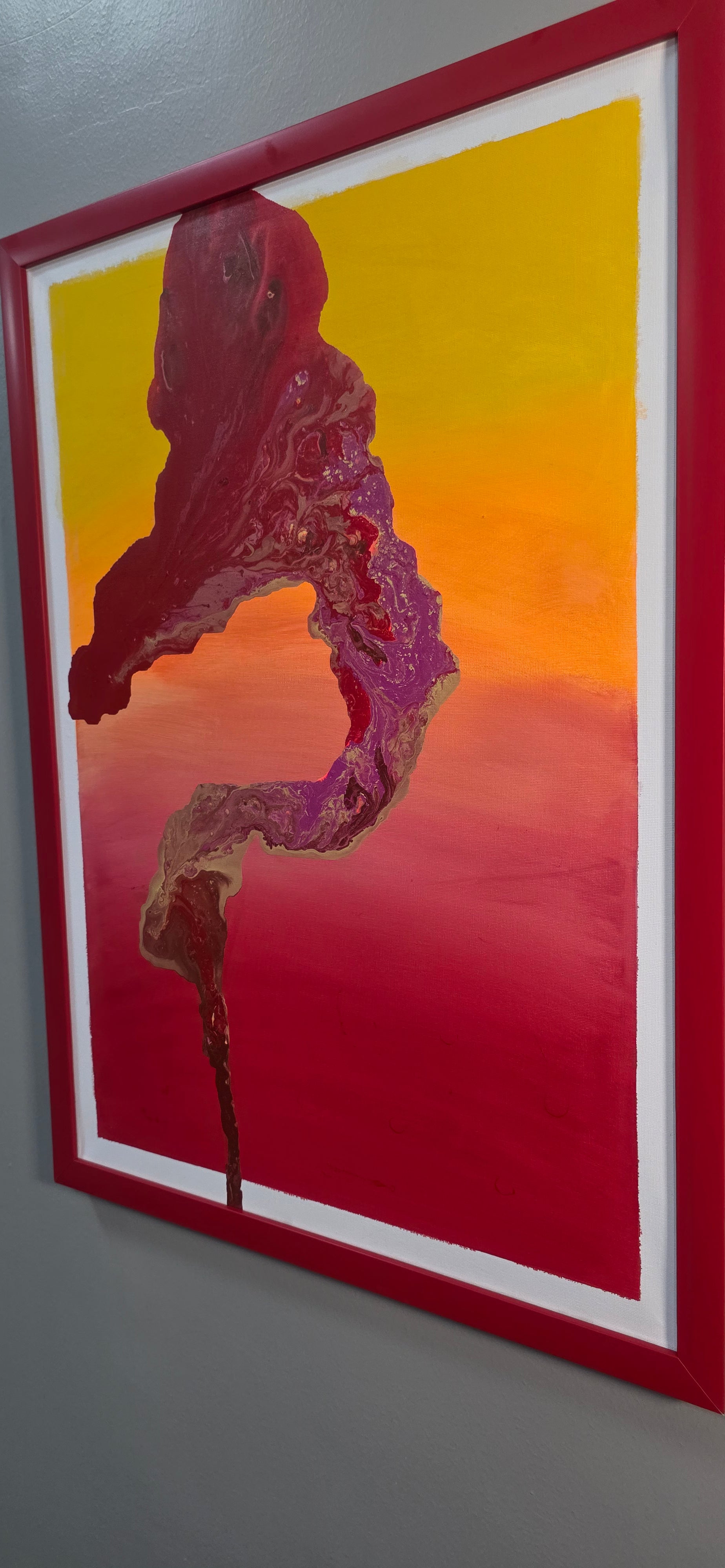 Sunset Flame - Original abstract painting, (54*74 cm/21*29 in)