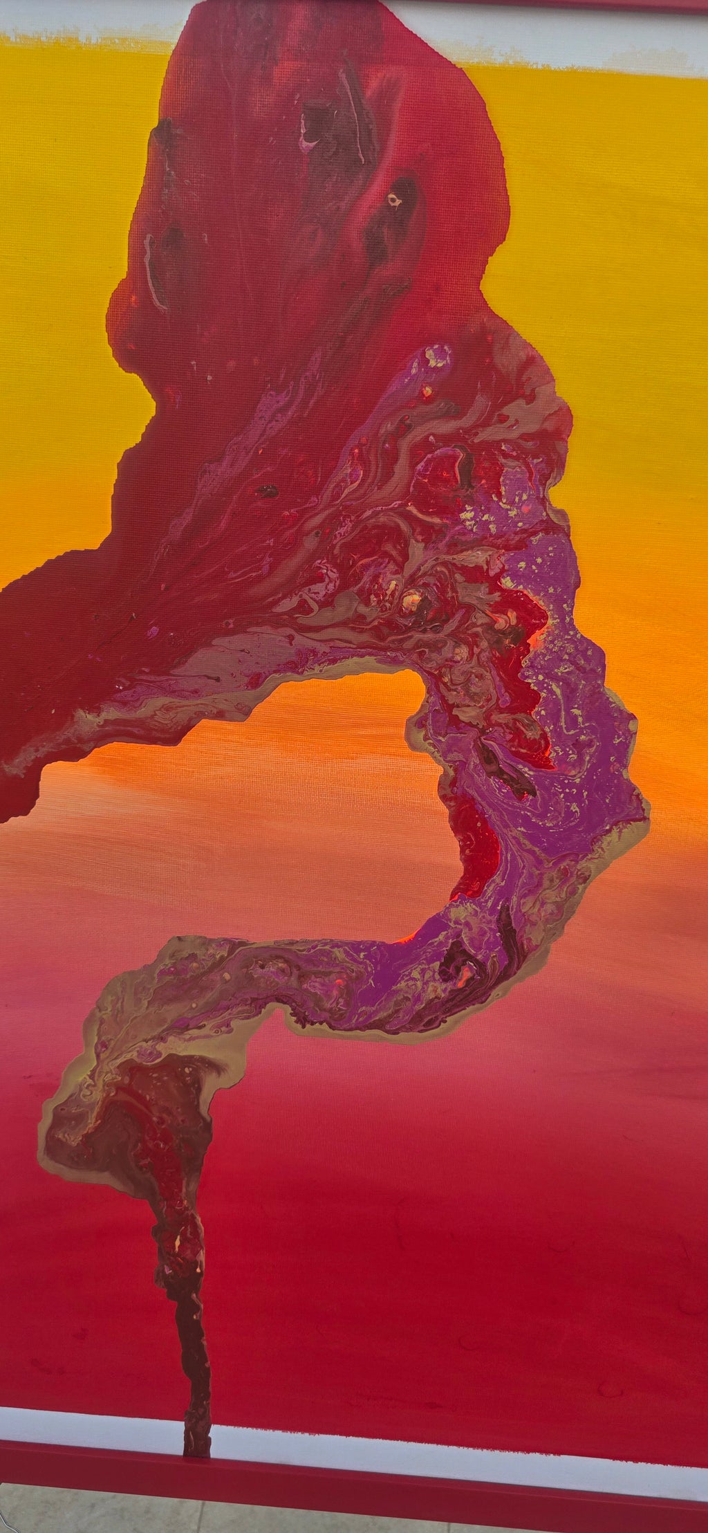 Sunset Flame - Original abstract painting, (54*74 cm/21*29 in)