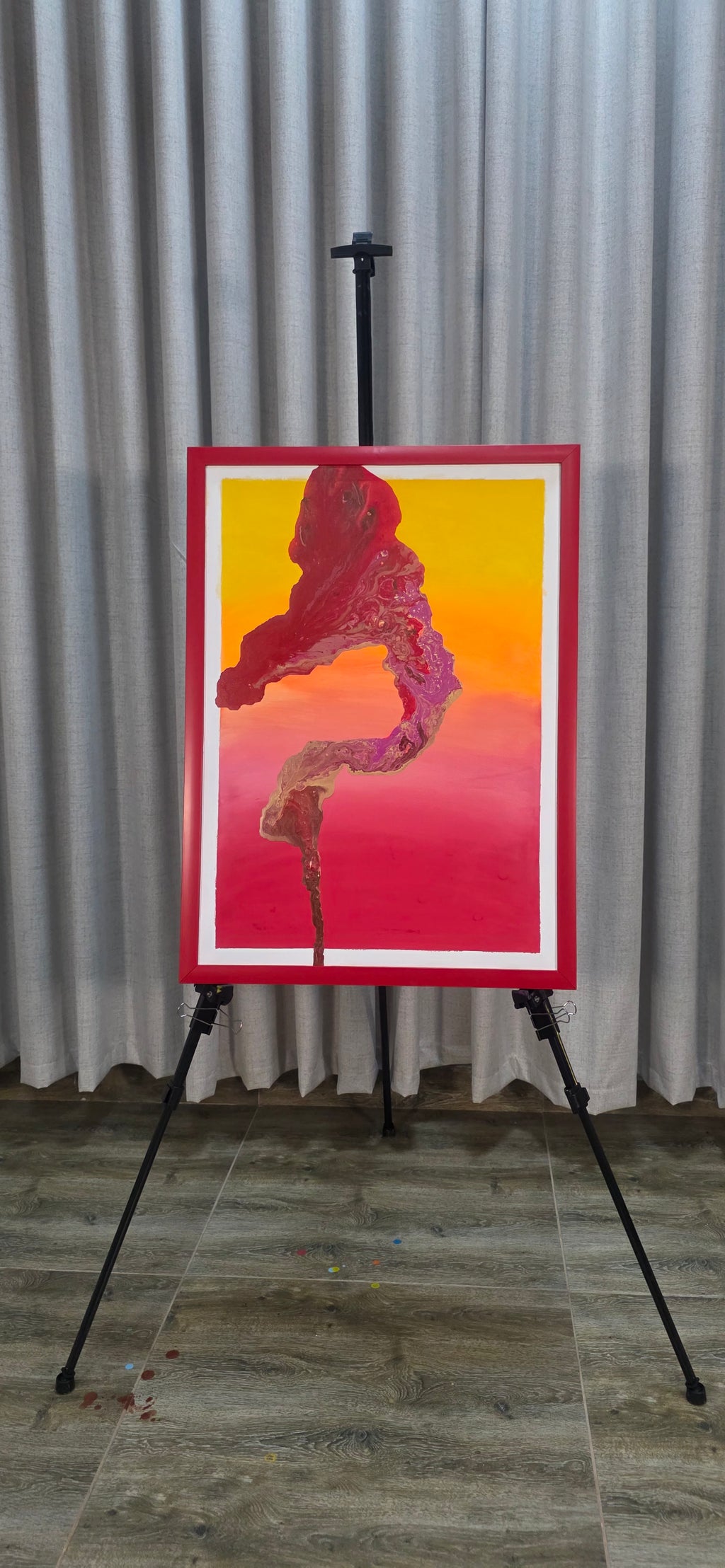 Sunset Flame - Original abstract painting, (54*74 cm/21*29 in)