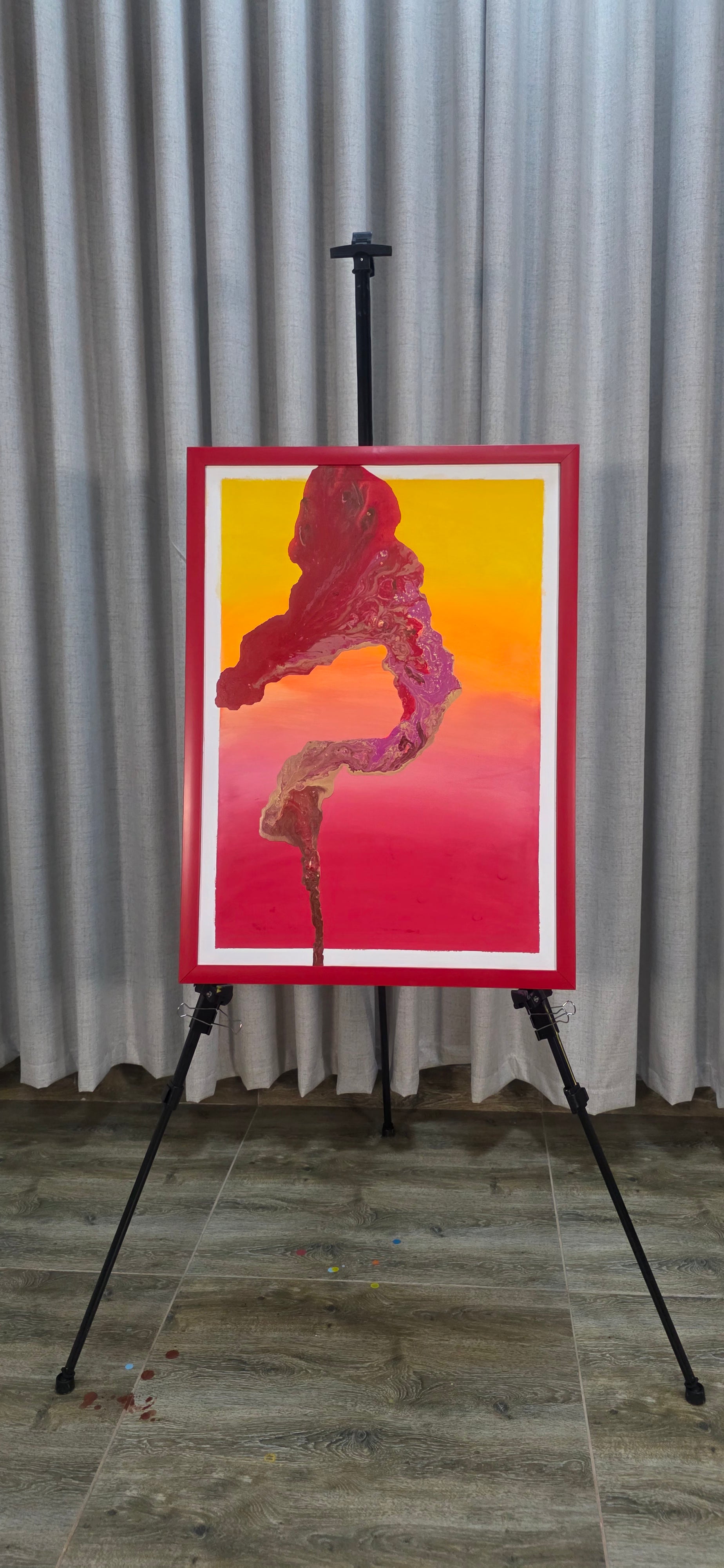 Sunset Flame - Original abstract painting, (54*74 cm/21*29 in)