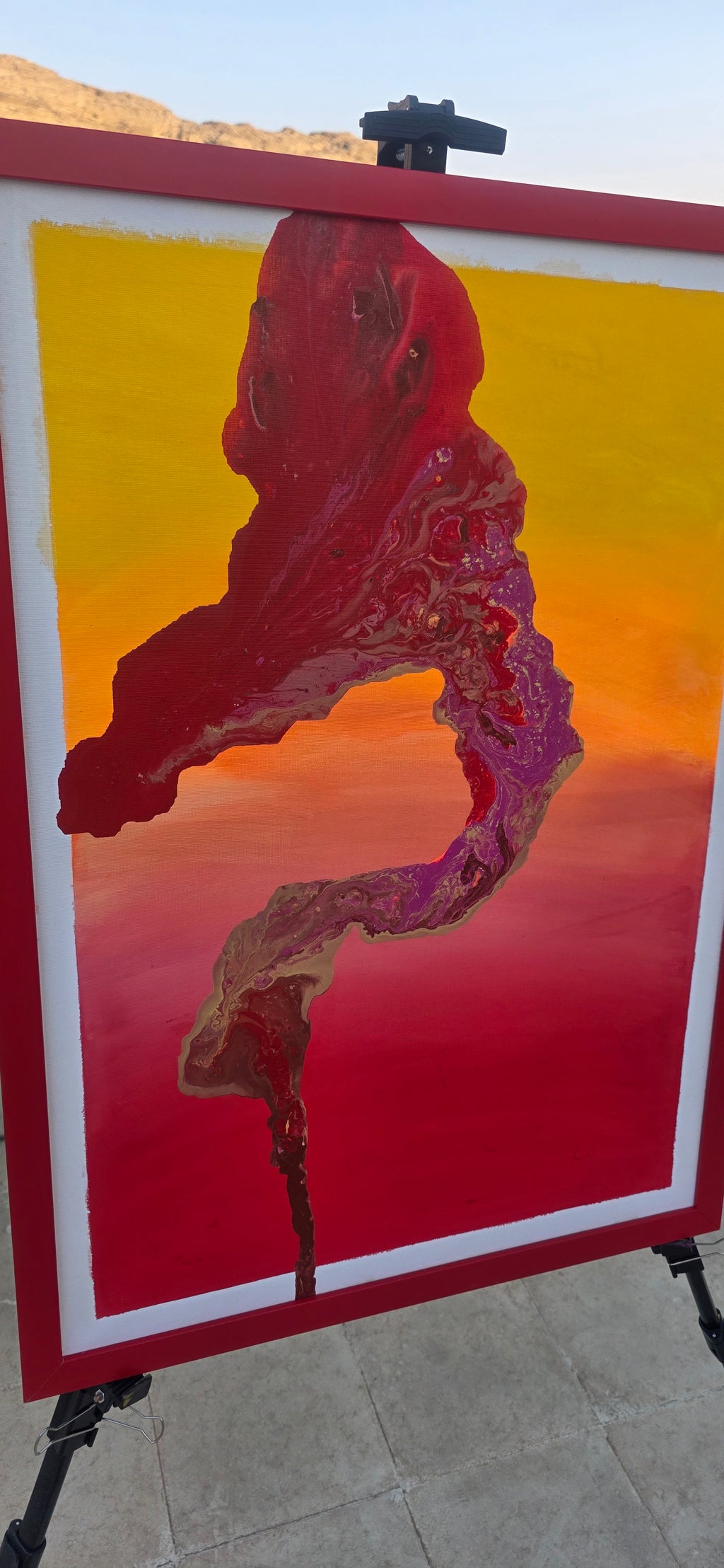 Sunset Flame - Original abstract painting, (54*74 cm/21*29 in)