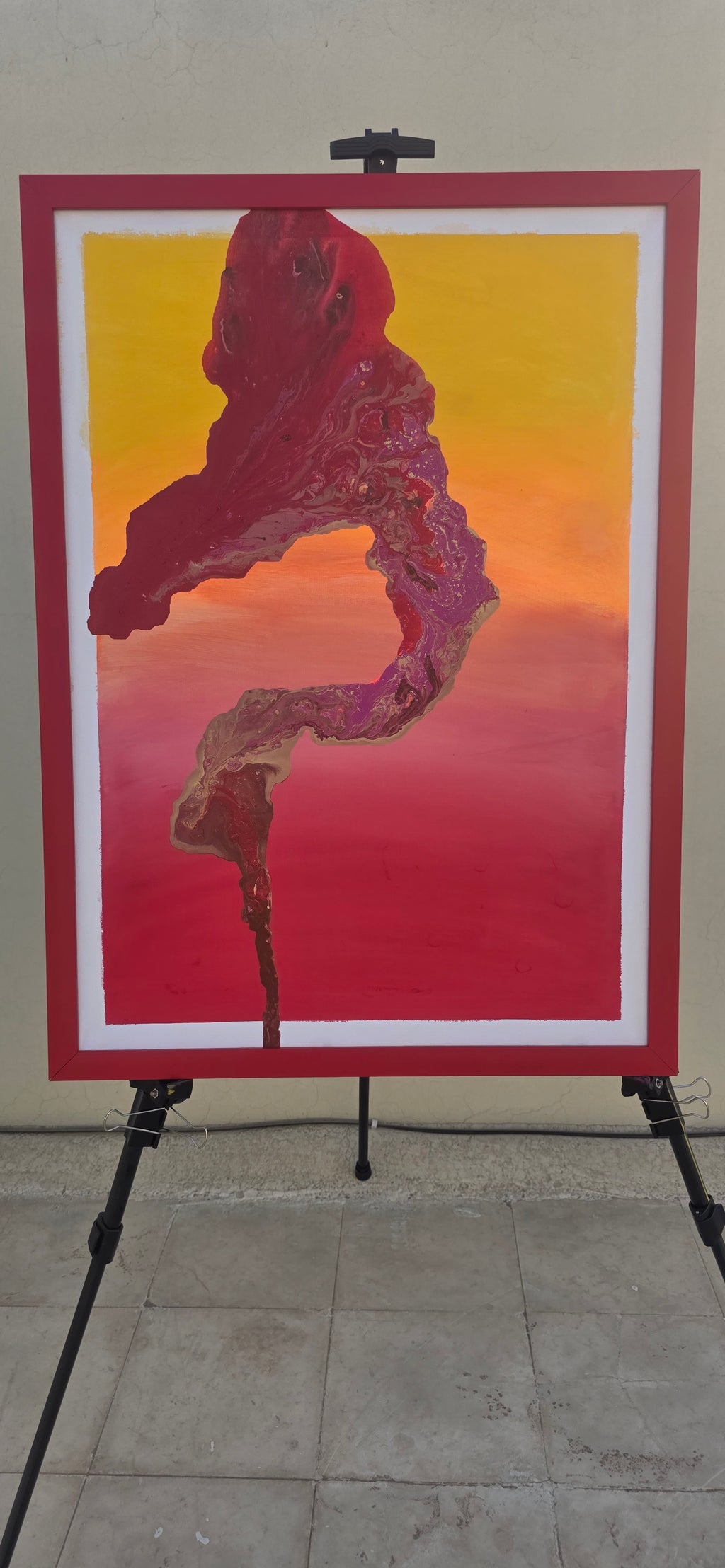 Sunset Flame - Original abstract painting, (54*74 cm/21*29 in)