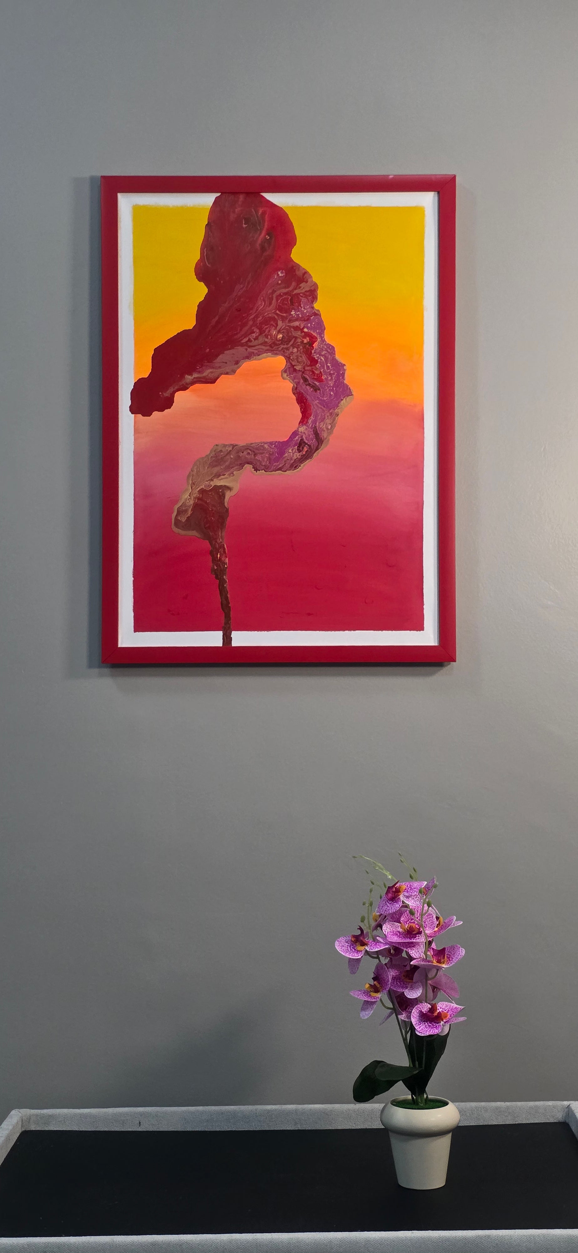 Sunset Flame - Original abstract painting, (54*74 cm/21*29 in)