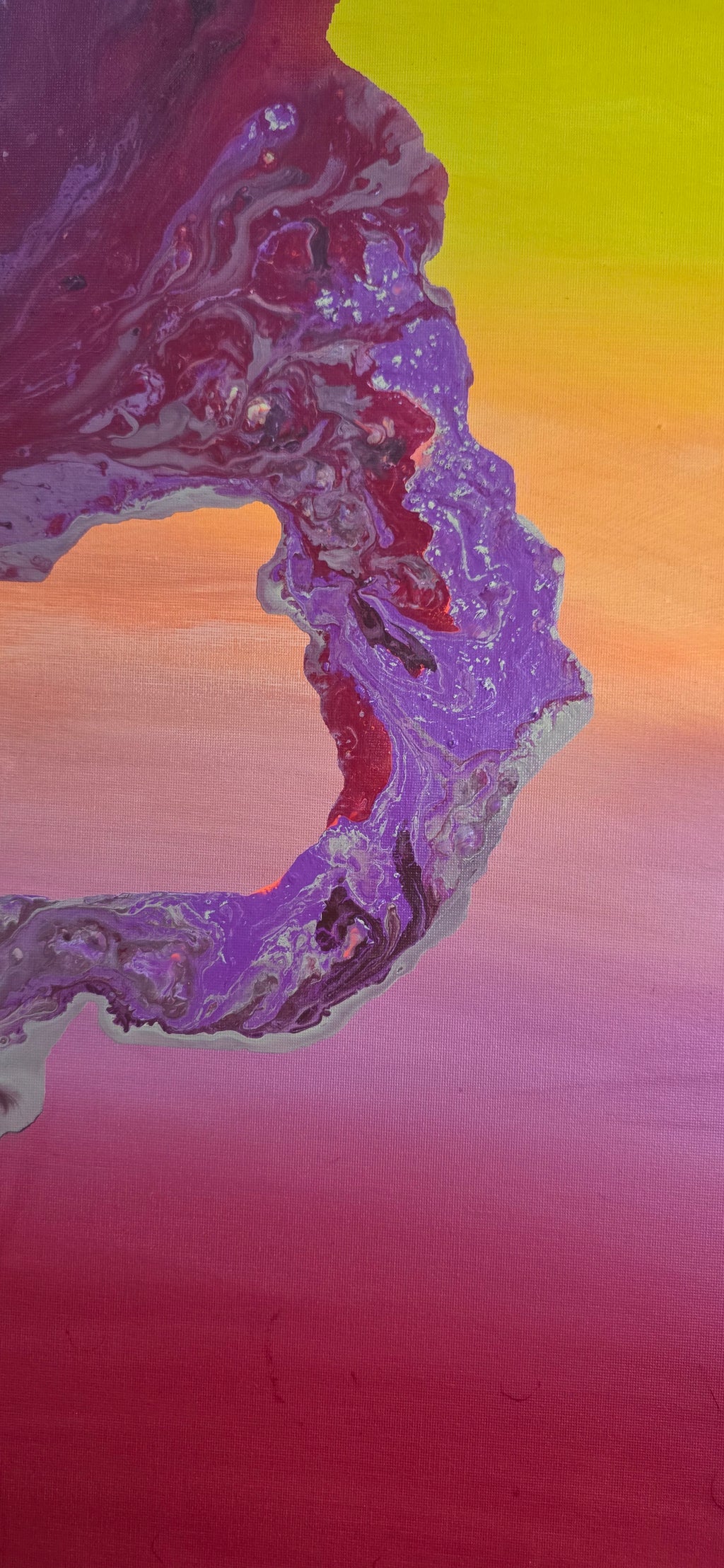 CatArts Sunset Flame - Original abstract painting, (54*74 cm/21*29 in)